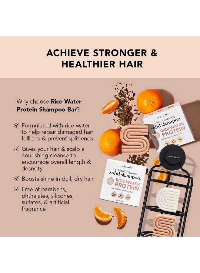 Rice Bar Shampoo And Conditioner Bar For Hair Growth Made In Us Rice Shampoo Bar & Conditioner Bar For Strengthening Hair Rice Water Shampoo Bar & Conditioner Soap Paraben Free 2Pc Set