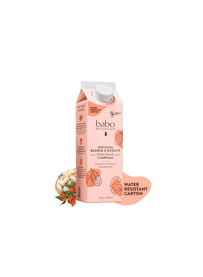 Defining Baobab & Rosehip Conditioner For Extra Dry Curly Hair Smooth & Define Citrus & Cedarwood Fragrance Waterresistant Carton W. 80% Less Plastic Vegan