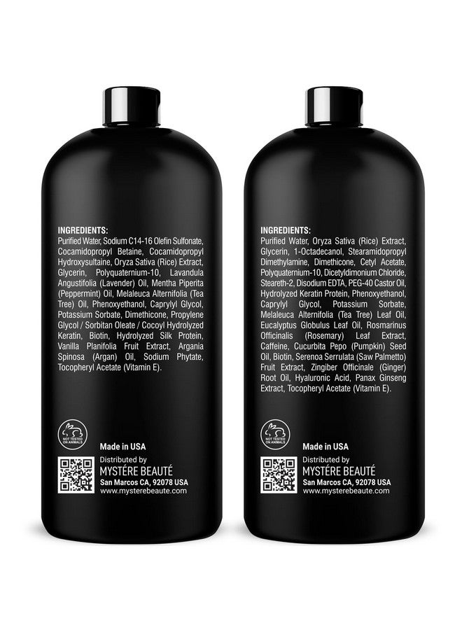 Rice Water Shampoo And Conditioner Set Ultranourishing Hair Care Set Promotes Growth Revitalizes Shine And Shields From Damage Infused With Essential Oils 16 Fl Oz Each