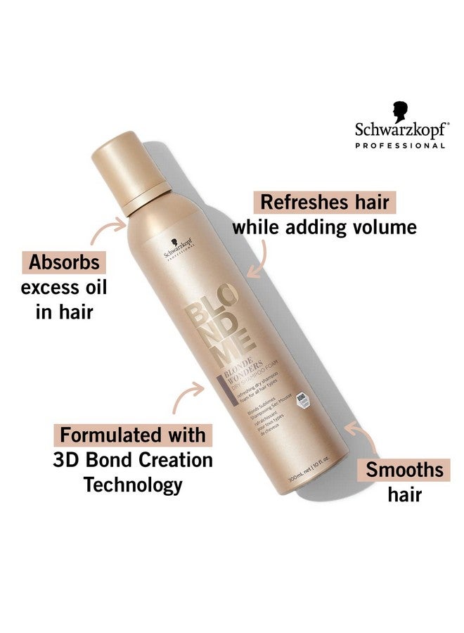 Blonde Wonders Dry Shampoo Foam Volumizing Shampoo For Color Treated And Natural Blondes Strengthens Hair Bonds And Absorbs Excess Oil All Hair Types 300Ml