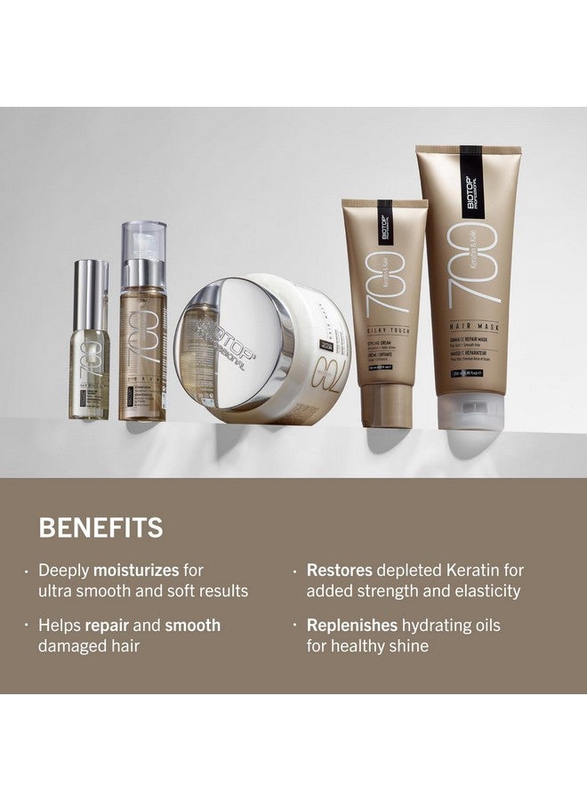 700 Keratin And Kale Silky Touch Hair Styling Cream For Extra Shine & Polish Flyaway Tamer Frizz Control For All Hair Types 4.05 Fl Oz