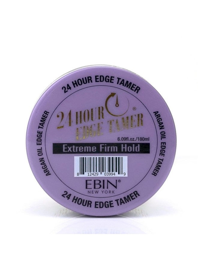 24 Hour Edge Tamer Extreme Firm Hold 6.09 Oz Long Lasting Texture Shine And Smooth Texture With Argan Oil And Castor Oil No Flaking & No Residue