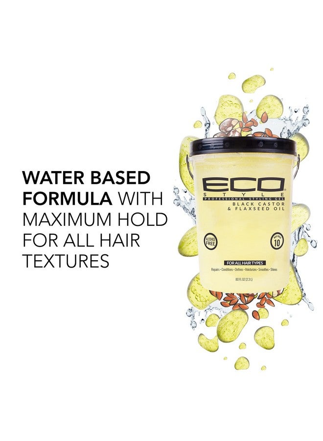 Eco Style Gel Black Castor Flaxseed Oil For Unisex 80 Oz Gel