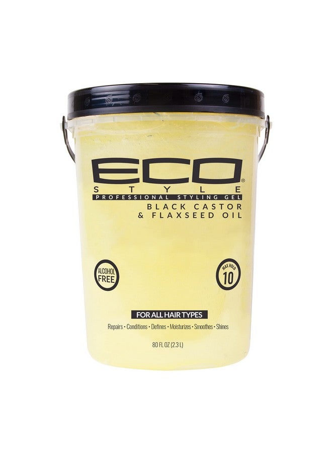 Eco Style Gel Black Castor Flaxseed Oil For Unisex 80 Oz Gel