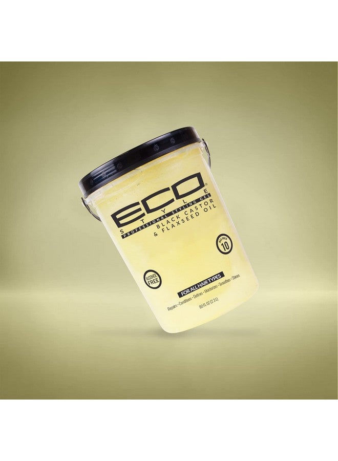 Eco Style Gel Black Castor Flaxseed Oil For Unisex 80 Oz Gel
