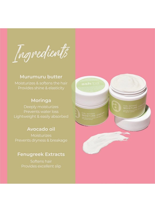 Curl Defining Moisture Cream For Curly Wavy Frizzy Hair With Murumuru Butter Moringa Avocado Oil Fenugreek Extract Moisturizes Natural Hold Frizz Control (100Gm)