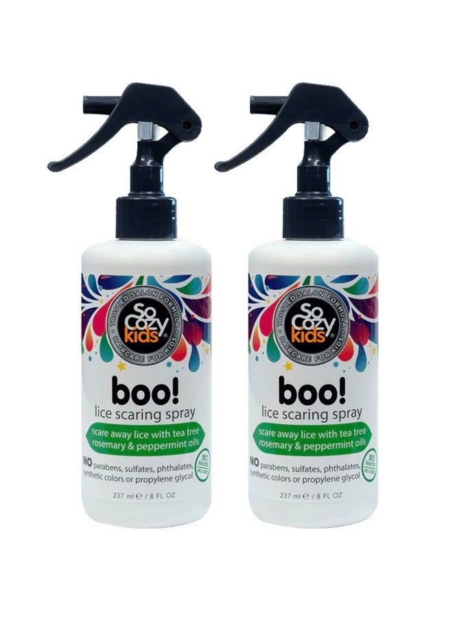 Twin Pack Boo! Spray For Kids Hair With Tea Tree Rosemary And Peppermint Oils 8 Fluid Ounces No Parabens Sulfates Synthetic Colors Or Dyes
