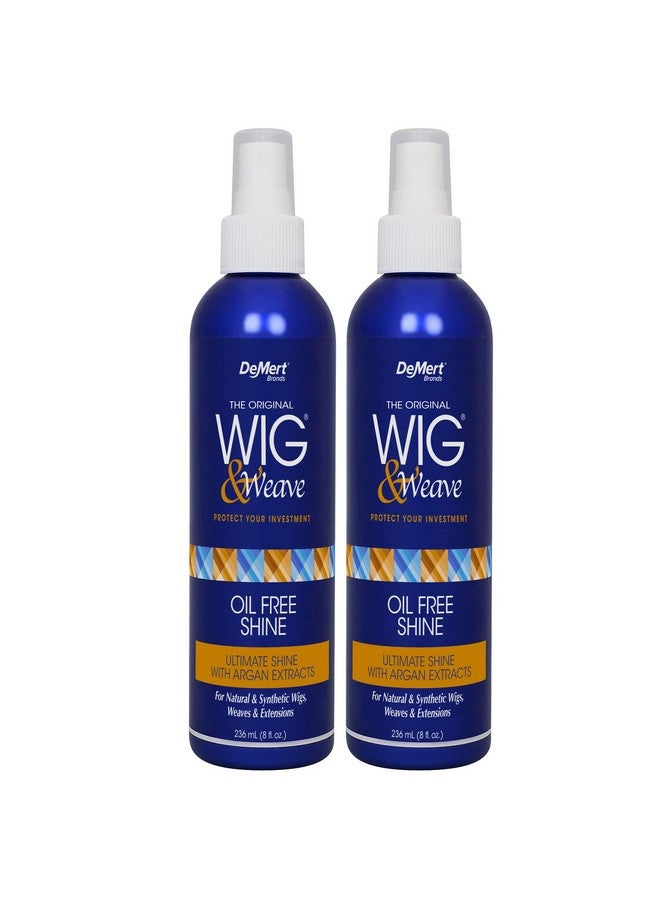 Wig & Weave Oil Free Shine Hair Spray With Argan Extracts Brands (2Pack) 8 Fl Oz Ultimate Shine For Natural And Synthetic Wigs Weaves And Extensions