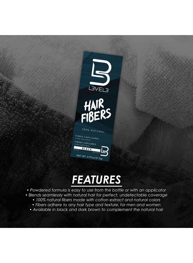 Hair Fibers Cover Bald Spot Or Thinning Hair Natural Looking Finish Instant Grey Coverage And Thicker Hair (Black)