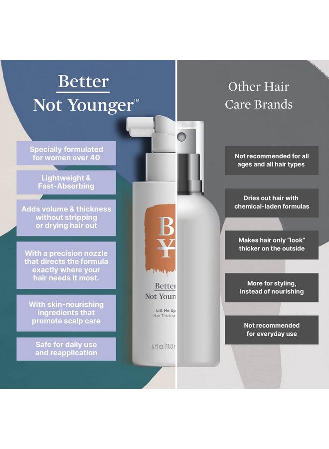 Lift Me Up Hair Thickener Spray 6Fl.Oz. Volumizing Hair Thickening Spray For Women Over 40 Nourishes Scalp Adds Texture For Visibly Fuller Hair Nonsticky Hair Volume Spray