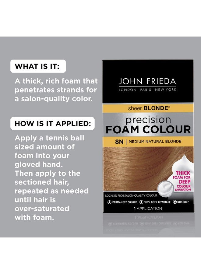 Precision Foam Hair Colour Medium Natural Blonde 8N 2 Pk