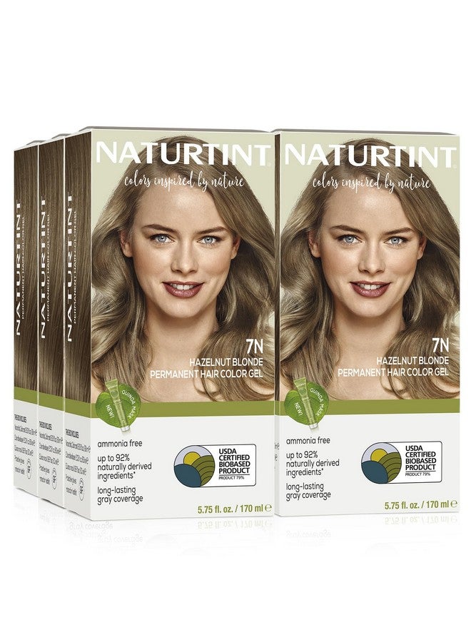 Permanent Hair Color 7N Hazelnut Blonde (Pack Of 6) Ammonia Free Vegan Cruelty Free Up To 100% Gray Coverage Long Lasting Results