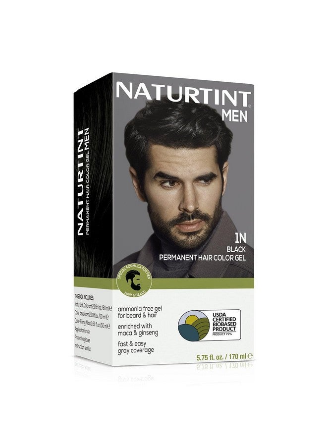 Mens Permanent Hair Color 1N Black For Hair Beard And Mustache (Pack Of 1) Ammonia Free Up To 100% Gray Coverage Natural Looking Long Lasting Results