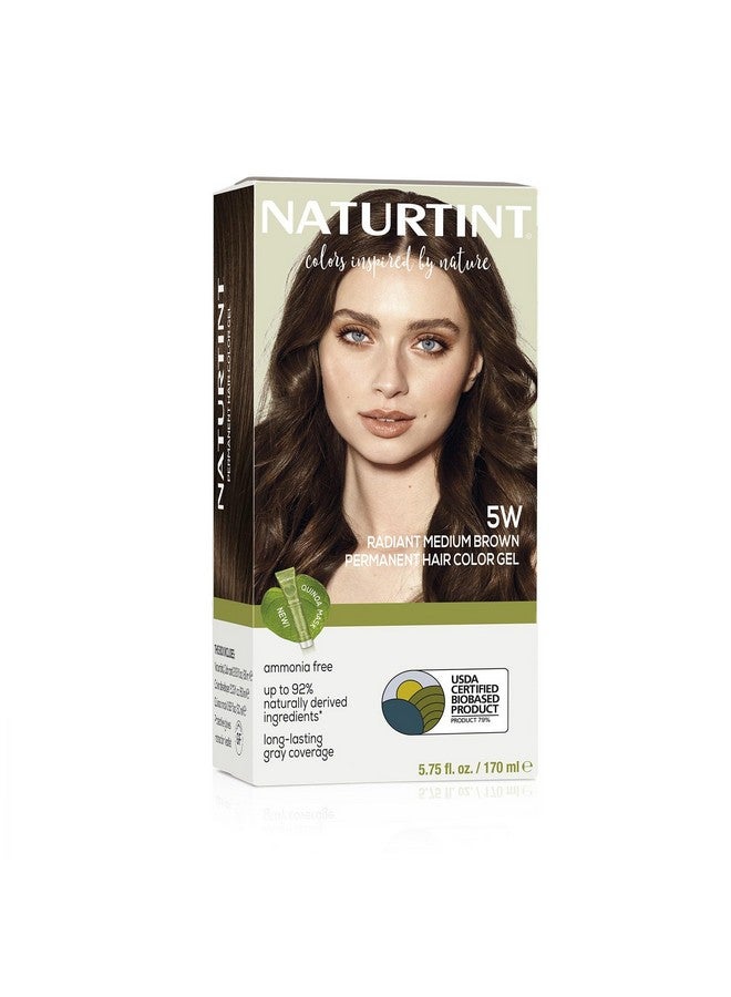 Permanent Hair Color 5W Radiant Medium Brown (Pack Of 1) Ammonia Free Vegan Cruelty Free Up To 100% Gray Coverage Long Lasting Results (Packaging May Vary)