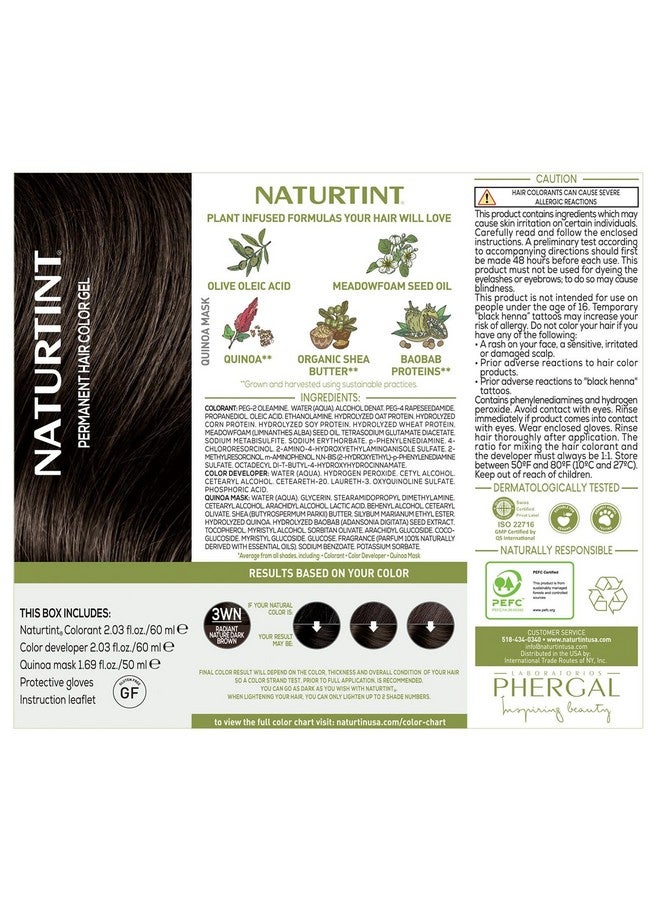 Permanent Hair Color 3Wn Radiant Nature Dark Brown (Pack Of 1) Ammonia Free Vegan Cruelty Free Up To 100% Gray Coverage Long Lasting Results (Packaging May Vary)