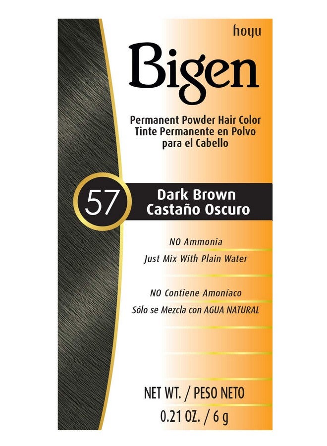 57 Dark Brown Bigen Permanent Powder 6 Pack