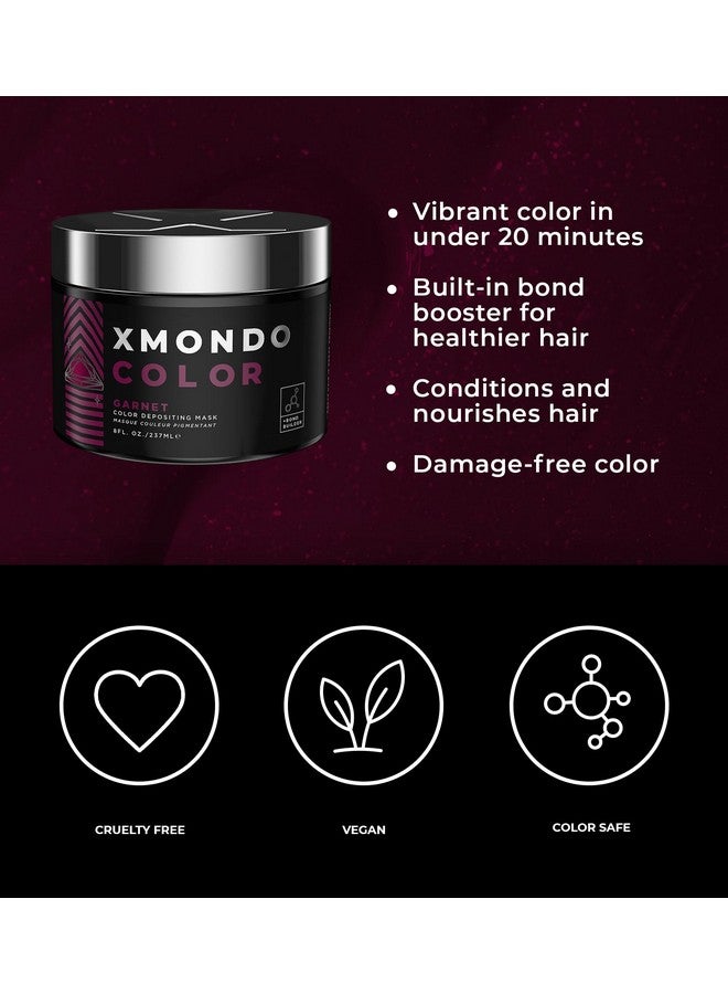 Color Garnet Depositing Mask & Semipermanent Burgundy Hair Dye Infused With Bond Booster Technology & Hyaluronic Acid For Nourishment Revitalization & Repair Vegan Formula 8 Fl Oz 1Pack