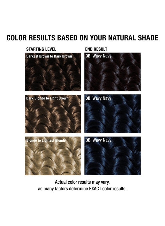 3B Wavy Navy Permanent Hair Color (Prep + Protect Serum & Hair Dye For Curly Hair) 100% Grey Coverage Nourished & Radiant Curls