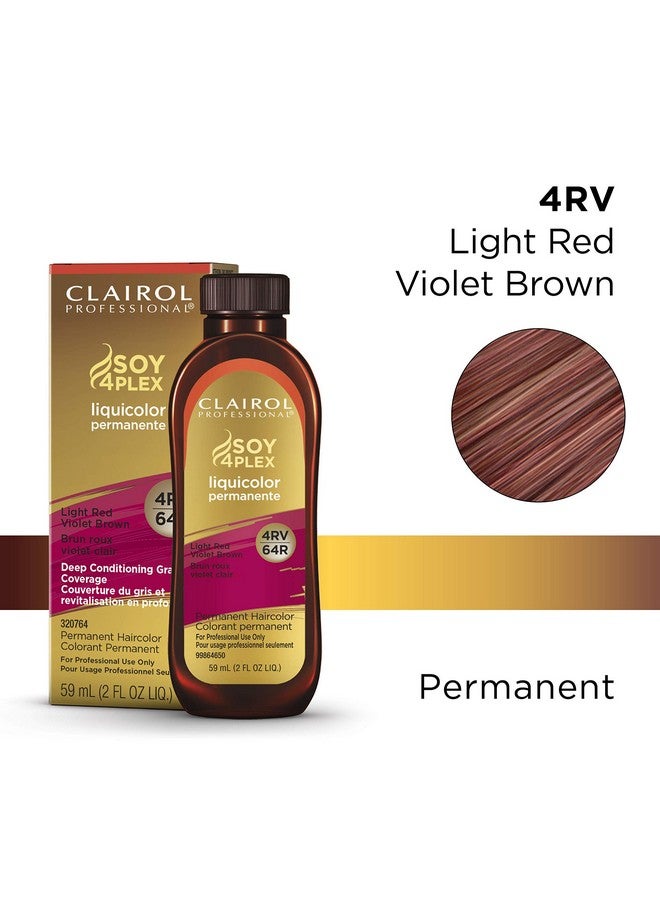 Permanent Liquicolor For Dark Hair Color 4Rv Light Red Violet Brown 2 Oz