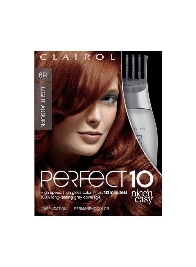 Nice'N Easy Perfect 10 Permanent Hair Dye 6R Light Auburn Hair Color Pack Of 1