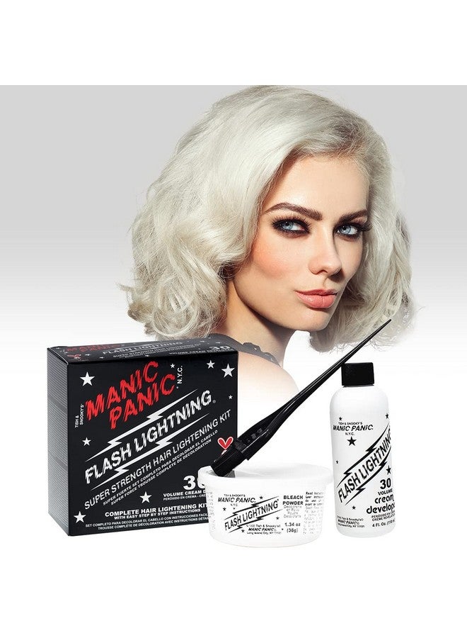 Flash Lightning Hair Bleach Kit 30 Volume Developer + Bleach Powder Hair Lightener Lifting Up To Five Levels Vegan And Cruelty Free (2 Pack)