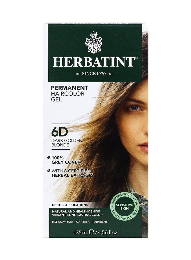 Permanent Herbal Haircolour Gel 6D Dark Golden Blonde 135 Ml