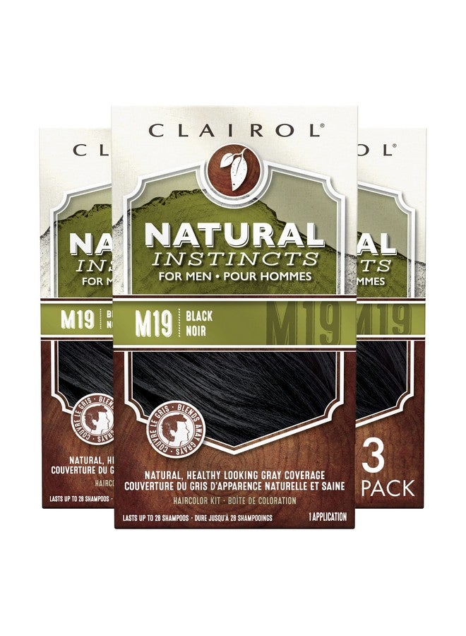 Natural Instincts Semipermanent Hair Dye For Men M19 Black Hair Color Pack Of 3