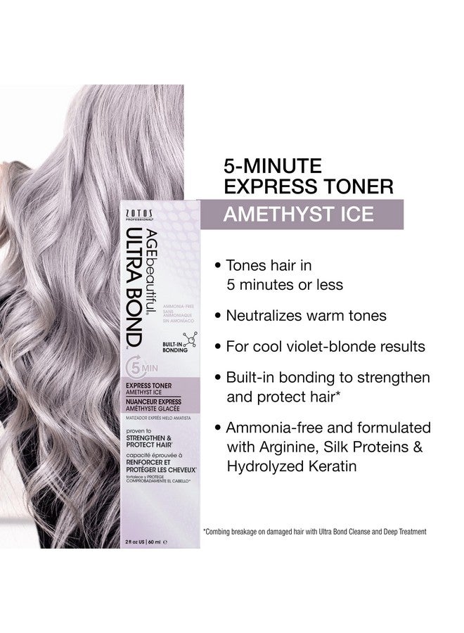 Ultra Bond 5Minute Express Toner Strengthens & Protects 2X Shinier Hair Builds Bonds W/Arginine For Cool Violetblonde Results Amethyst Ice 2 Fl Oz