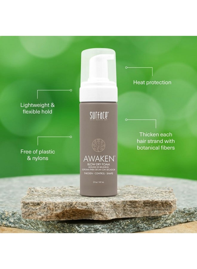 Awaken Thickening Blow Dry Foam Protect Strengthen Fine & Fragile Hair 5 Fl. Oz.