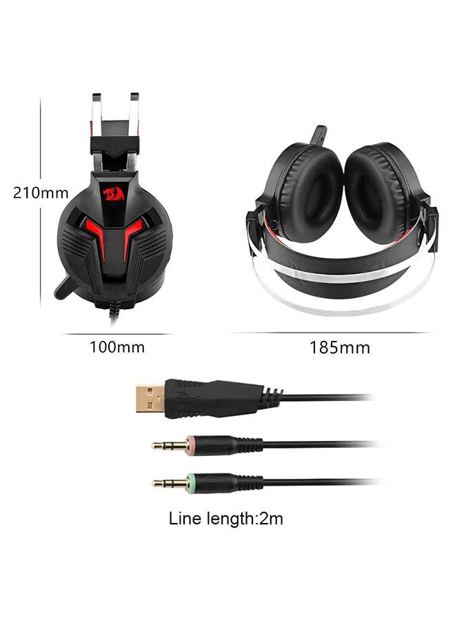 H112 Gaming Headset With Microphone For PC, Wired Over Ear PC Gaming Headphones ,Works With PC, Laptop, Tablet, PS4, Xbox One