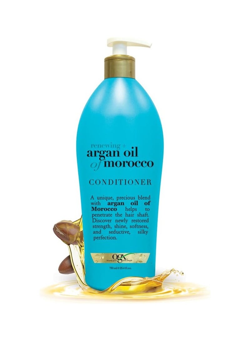 Renewing + Argan Oil of Morocco Conditioner, 25.4 Ounce Salon Size