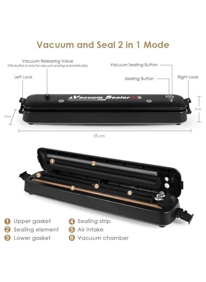 Vacuum Sealer Machine 2021 Upgraded Automatic Food Sealer Machine with 10 Sealing Bags Food Vacuum Air Sealing System for Food Preservation