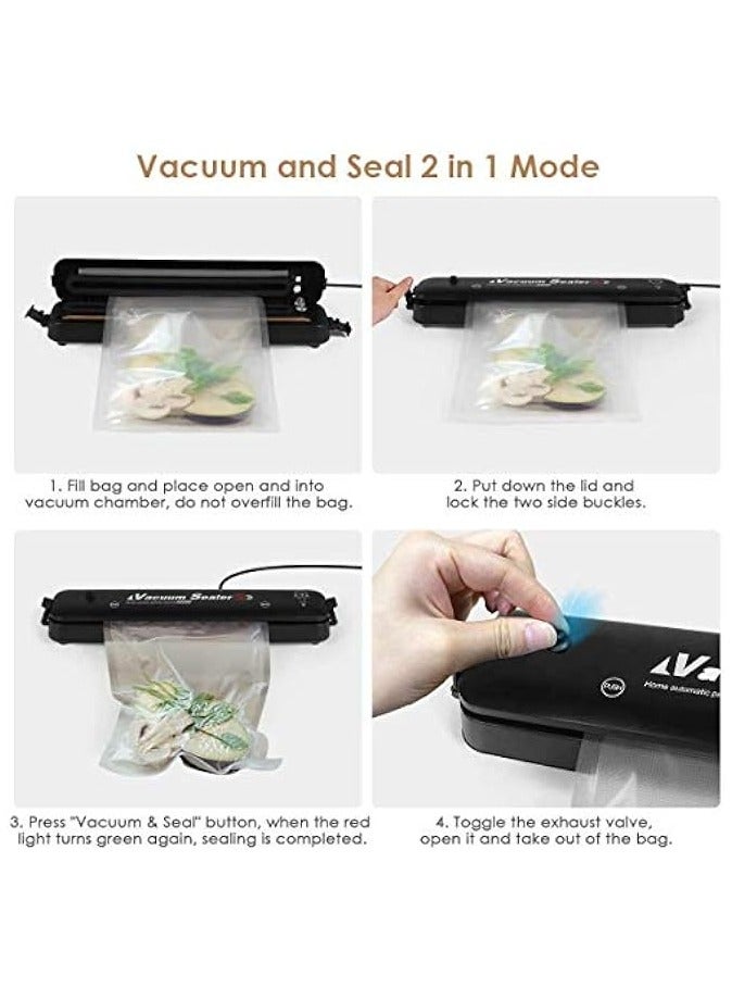 Vacuum Sealer Machine 2021 Upgraded Automatic Food Sealer Machine with 10 Sealing Bags Food Vacuum Air Sealing System for Food Preservation