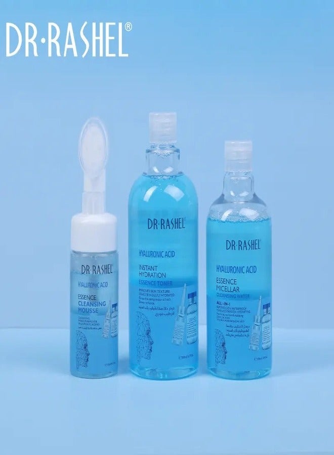 Hyaluronic Acid Instant Hydration Skin Cleaning Set 3 Pieces