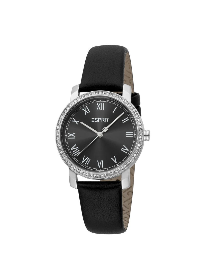 Esprit Stainless Steel Analog Women's Bracelet Watch With Black Leather Band ES1L282L0015