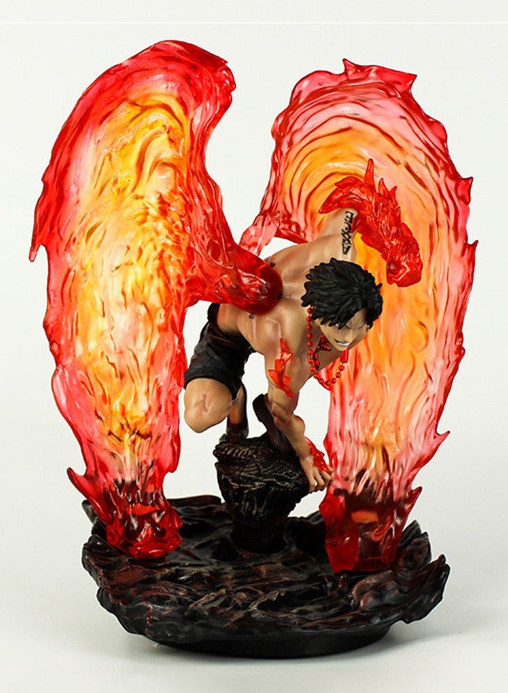 One Piece Anime Reborn from the Fire Fire Fist Ace Statue Doll Peripheral Model Toy