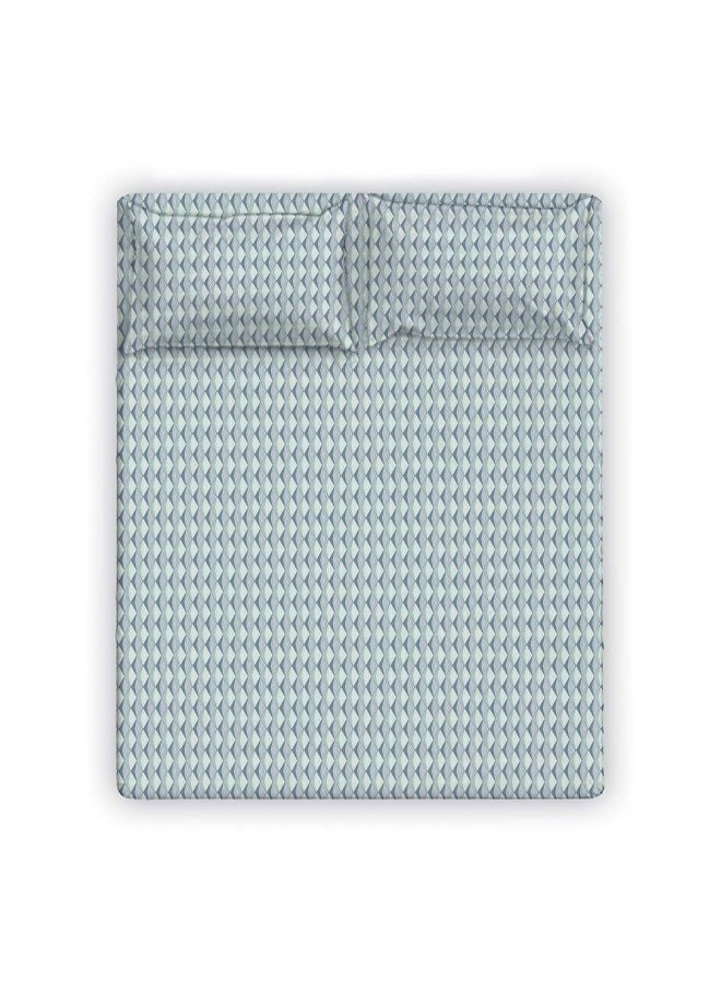 Albany Super King Bed Fitted Sheet Set 200X200+30 Cm/50X75+15 Cm Misty Blue (ANU-DUB-037 D)