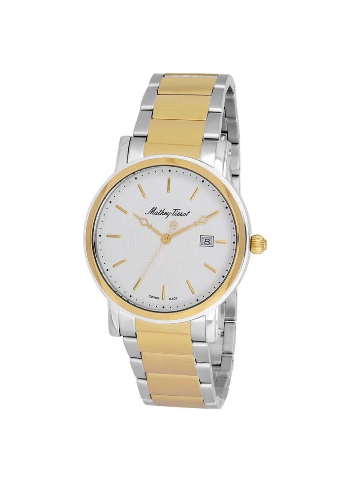 City Metal White Dial Men's Watch HB611251MBI, Analog Display and Stainless Steel Strap, White