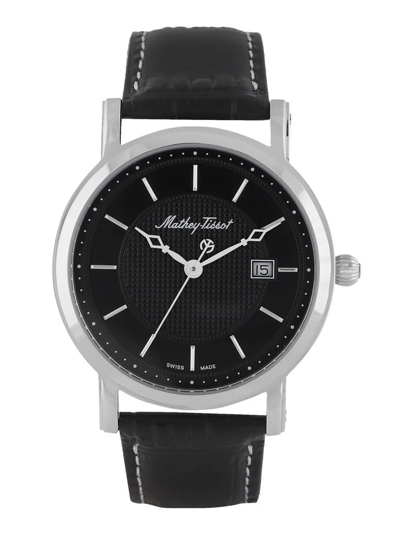 City Black Dial Men's Watch 38 mm H611251AN With Leather Strap