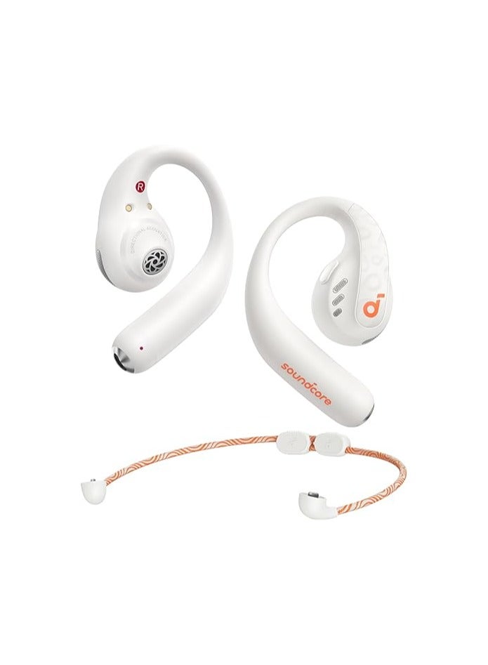 AeroFit Pro Open-Ear Headphones, Ultra Comfort, Secure Fit, Ergonomic Design, Rich Sound with LDAC, Bluetooth 5.3, IP5 Water-Resistant, 46H Playtime, App Control, Wireless Earbuds White