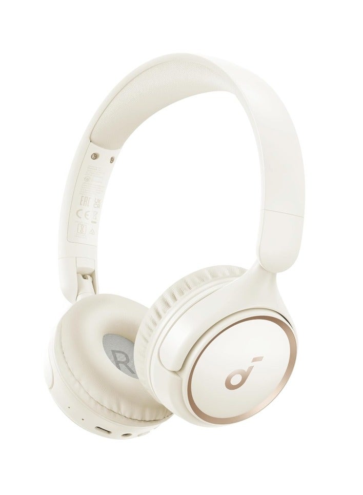 H30i Wireless On-Ear Headphones, Foldable Design, Pure Bass, 70H Playtime, Bluetooth 5.3, Lightweight and Comfortable, App Connectivity, Multipoint Connection White