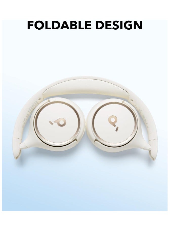 H30i Wireless On-Ear Headphones, Foldable Design, Pure Bass, 70H Playtime, Bluetooth 5.3, Lightweight and Comfortable, App Connectivity, Multipoint Connection White