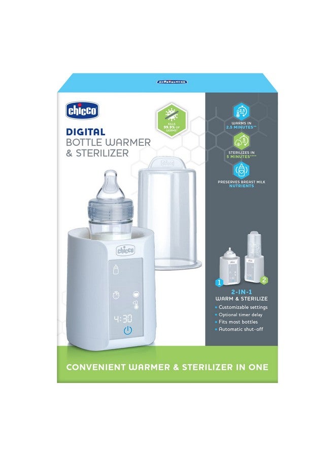 Digital Bottle Warmer & Sterilizer For Baby Bottles Baby Food Jars And Milk Bags ; Eliminates 99.9% Of Germs ; 4 Heating Options ; Digital Touchscreen; Automatic Shutoff & Sound Alert