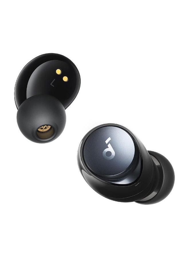 Space A40 Adaptive Active Noise Cancelling Wireless Earbuds, Reduce Noise By Up to 98%, Ultra Long 50H Playtime, 10H Single Playtime, Hi-Res Sound, Comfortable Fit, Wireless Charge Black