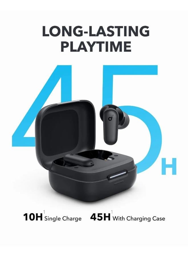 R50i NC by Anker Noise Cancelling Earbuds, Strong and Smart Noise Cancelling, Powerful Bass, 45H Playtime, 2-in-1 Case and Phone Stand, IP54, Wireless Earbuds, Bluetooth 5.4, App Control Black