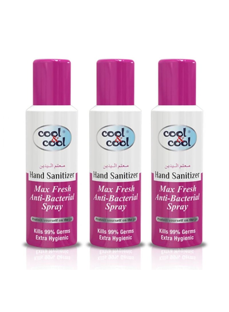 Cool & Cool Hand Sanitizer Max Fresh Spray 200ml Pack of 3
