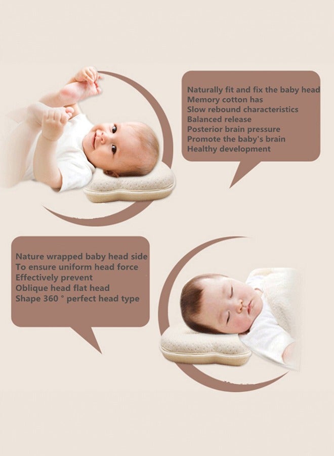 Hidetex Baby Pillow - Preventing Flat Head Syndrome (Plagiocephaly) for Your Newborn Baby，Made of Memory Foam Head- Shaping Pillow and Neck Support (0-12 Months)