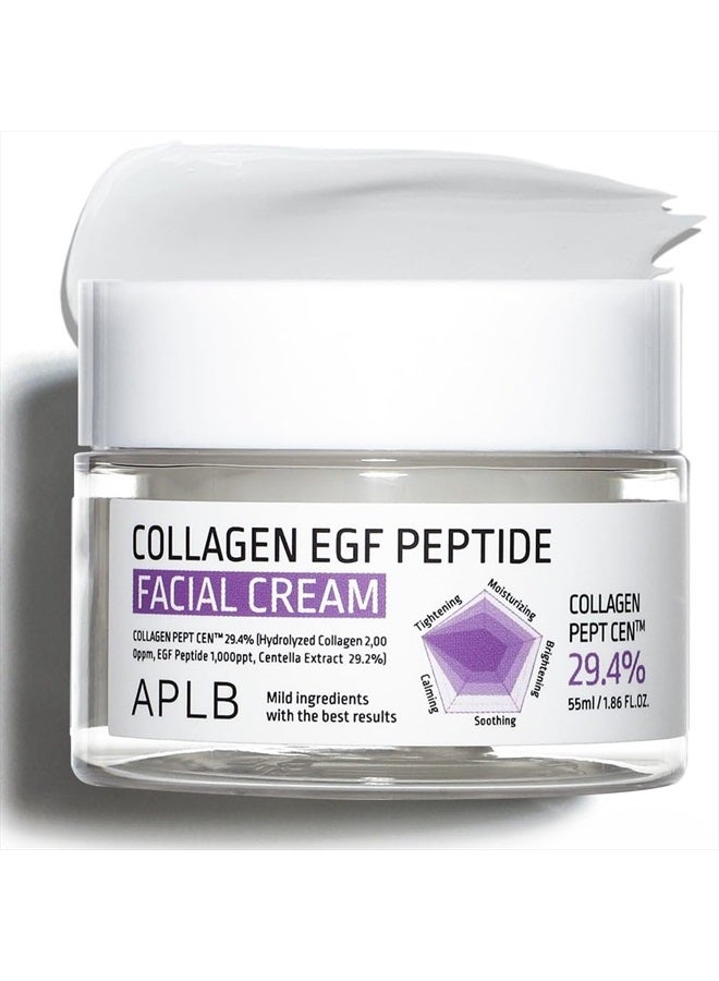 Collagen EGF Peptide Facial Cream | COLLAGEN PEPT CEN™ 29.4% 1.86 FL.OZ/Korean Skincare, Elasticity care, Deep hydration, Revitalize for gentle and improve skin texture