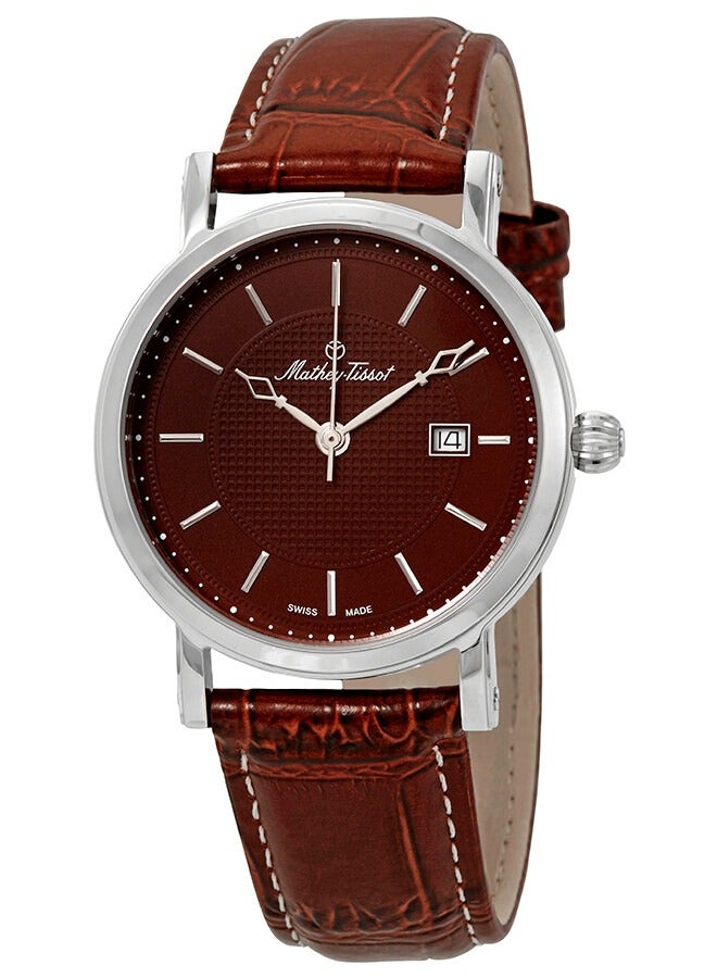 Mathey-Tissot Men's City 38 mm H611251AM Watch With Leather Strap