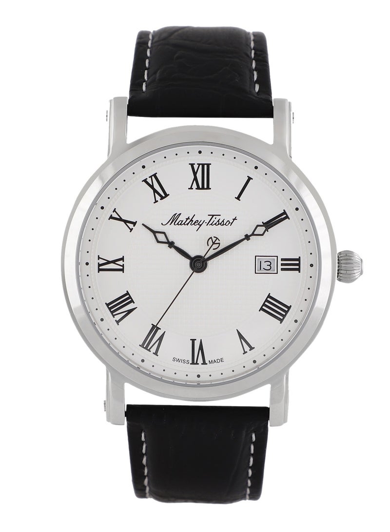 City White Dial Black Leather Men's Watch HB611251ABR